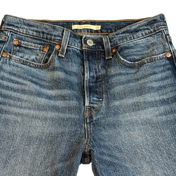 Levi's Premium Wedgie Straight Fit Button Fly Jeans Blue Size 27 #1724 - Picture 5 of 10